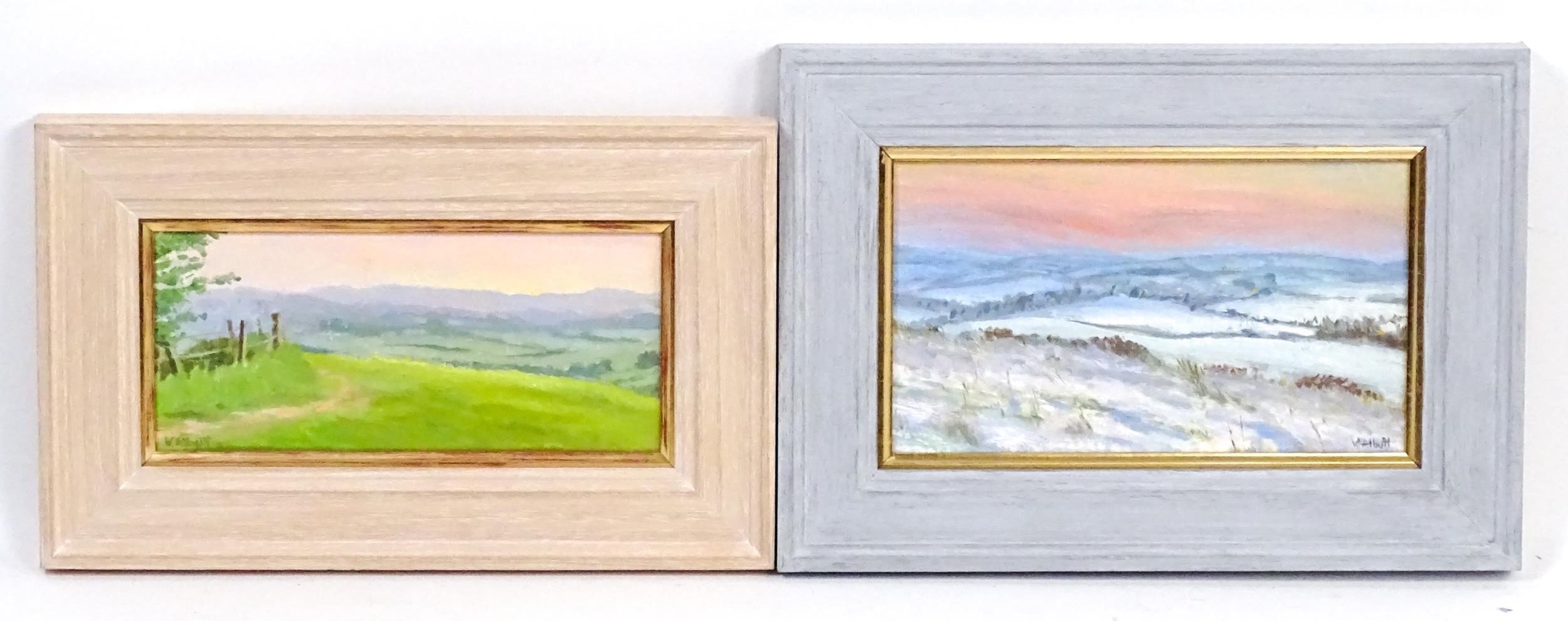 Virginia Albutt | Two Cambridgeshire landscape scenes depicting sunsets ...