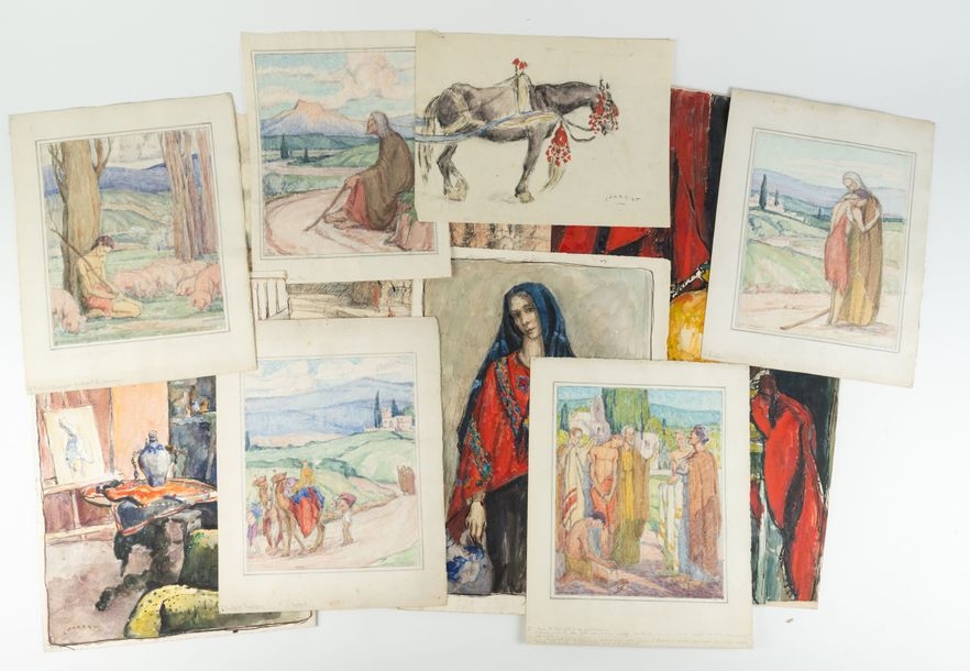 Louis Charrat | Personage, horse, still life, suite of five sheets ...