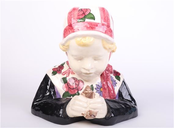 Petite fille de Plougastel à l'oiseau - Henriette Porson