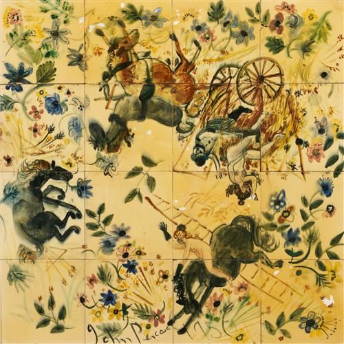 Figures in Hay Cart - John Perceval