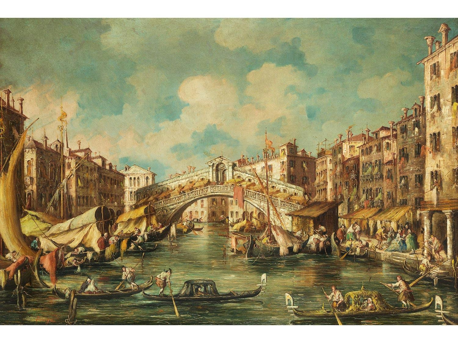 Giuseppe Ponga | BLICK AUF DEN CANAL GRANDE MIT DER RIALTOBRÜCKE ...