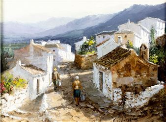 Mountain Village Landscape - Manuel Cuberos