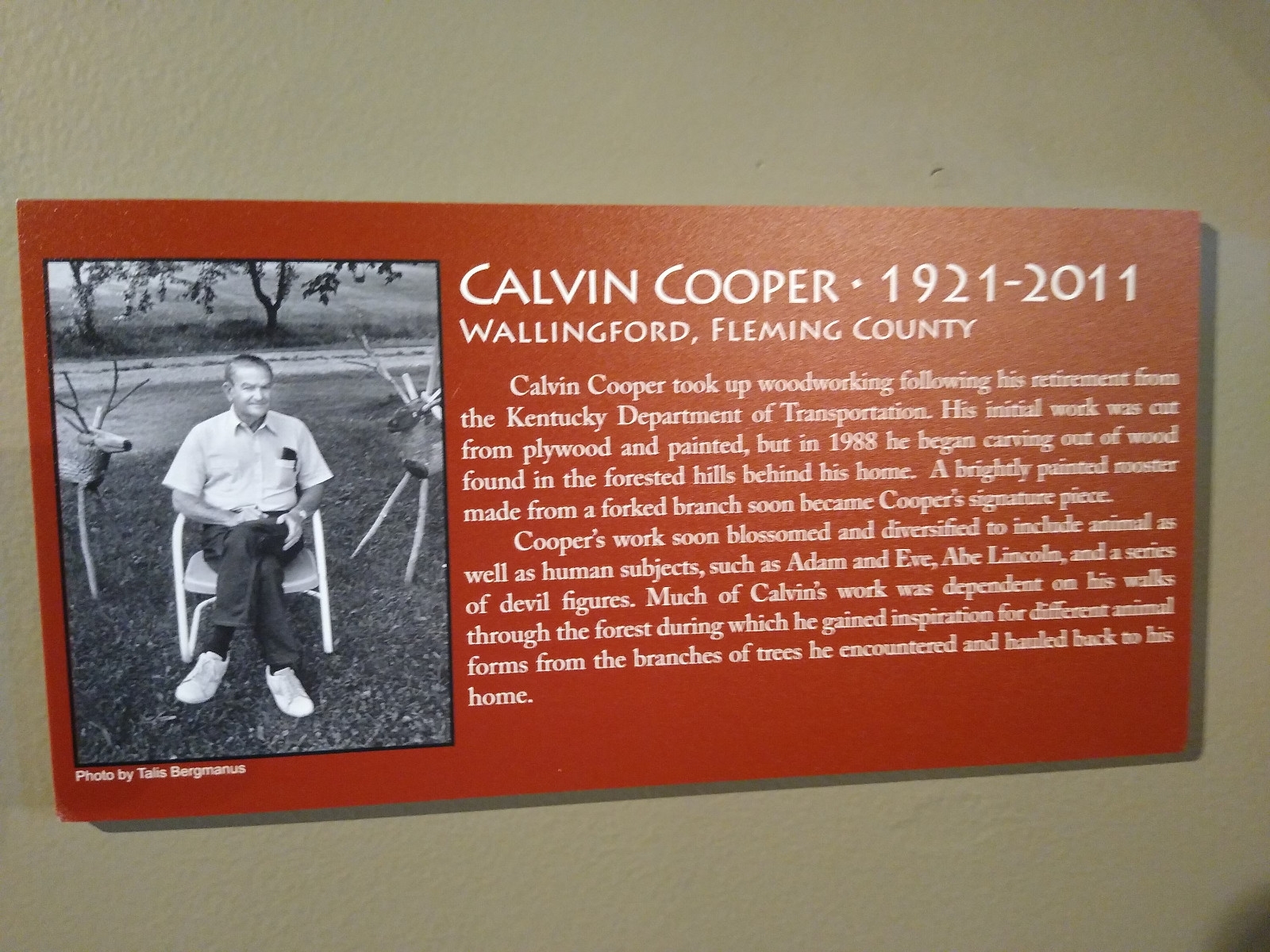 Artwork by Calvin Cooper, Kentucky Folk Artist, Made of Wood carving sculpture