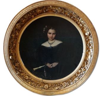 Portrait of a Young Girl with a Fan - Auguste Toulmouche