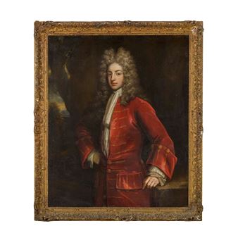 Portrait of Sir Humphrey Monoux, 4th Baronet of Wooten House, Three Quarter Length Wearing a Red Coat - Godfrey Kneller