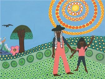 Installation view of Bronwyn Bancroft exhibition at Tweed Regional Gallery & Margaret Olley Art Centre.