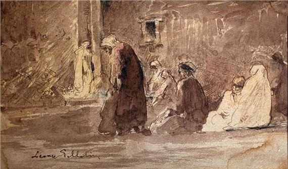 Orientalist scene - Leonce Pelletier