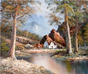 VIEW OF THROUGH TREES IN A MOUNTAINOUS SETTING - C. Parker
