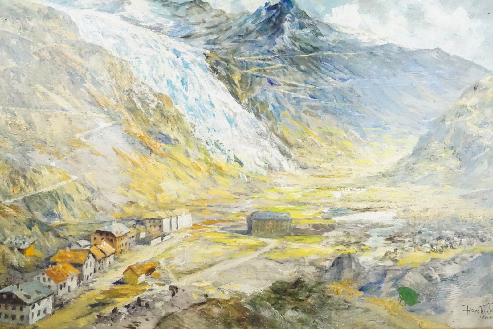 Artwork by Hans Werner Schmidt, Der Rhonegletscher, Made of Öl auf verbundholz