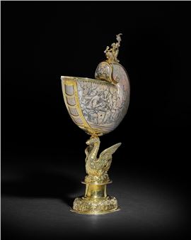 A Dutch silver-gilt-mounted nautilus shell, Cornelis Bellekin, Amsterdam, late 17th century