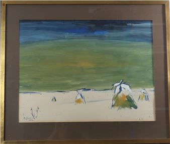 Paysage de neige aux meules de foin - Rostislas Loukine