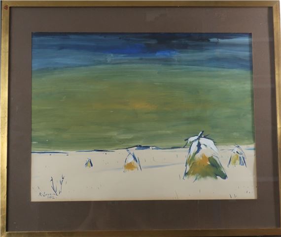 Paysage de neige aux meules de foin - Rostislas Loukine