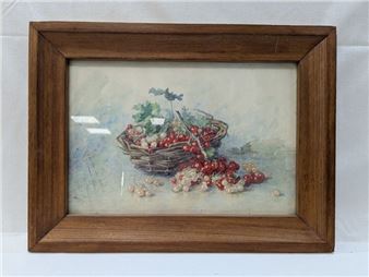 Nature morte au panier de groseiles - Antoinette Chavagnat