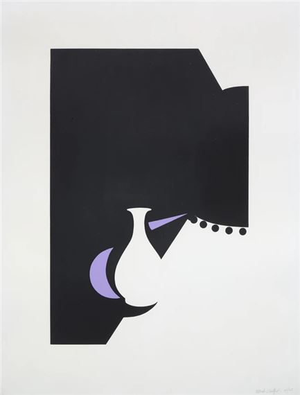 Lung Chuan ware and black lamp from White Ware prints - Patrick Caulfield