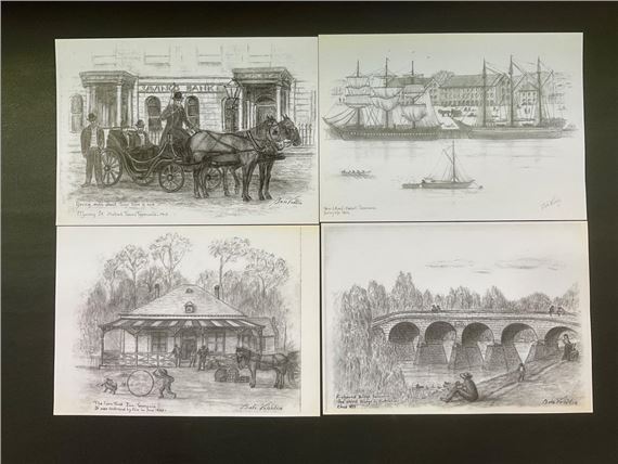 ENVELOPE OF TASMANIAN SKETCHES BY ARTIST BARBARA VALENTINE - Barbara Valentine