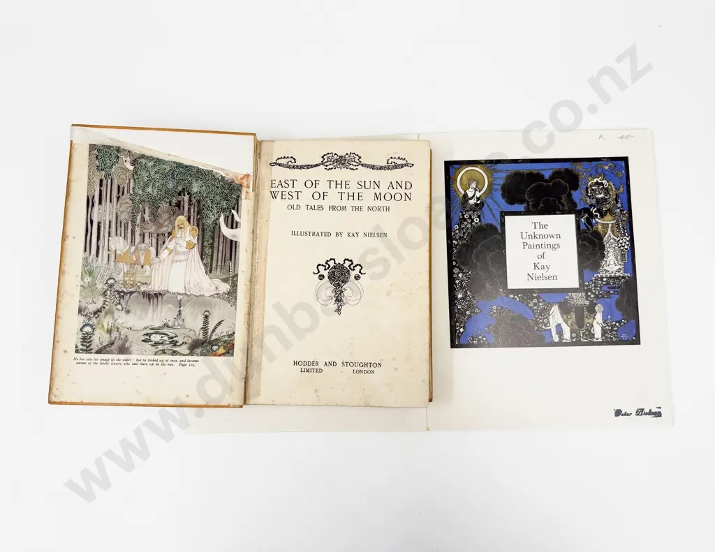 A flat-lay photograph of two illustrated books resting on a plain white surface.
