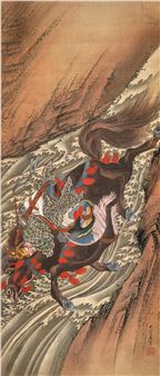 Ryūbi Crossing the Tan River, from Hokusai Manga, vol. 6, 1817 - Katsushika Hokusai