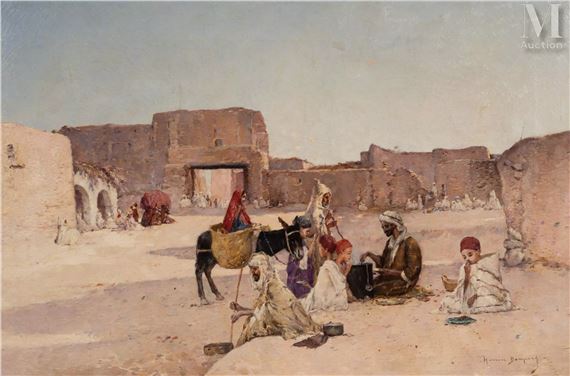 Déjeuner dans l'oasis - Maurice Bompard