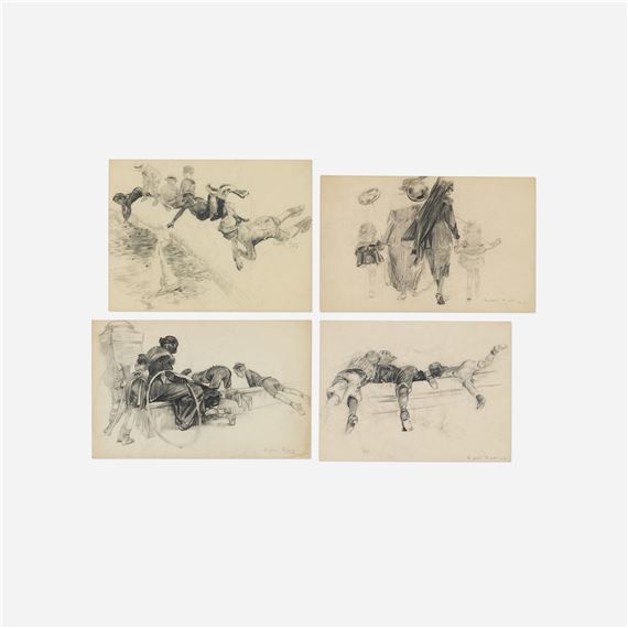 Figures at Leisure (four works) - Robert Riggs