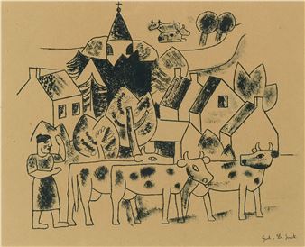 Village aux vaches - Gustave de Smet