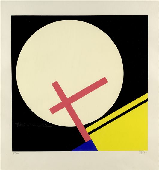 Helle Scheibe und rotes Kreuz - Walter Dexel