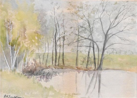 Landscape Study of a Pond - John Henry Twachtman