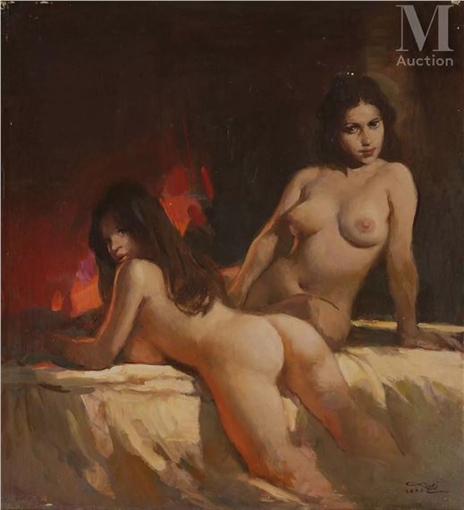 Two Nude Women - Faeq Hassan