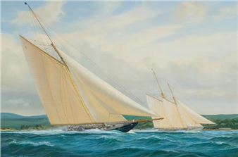 Britannia racing Westward off Fort Victoria, Isle of Wight - Shane Michael Couch