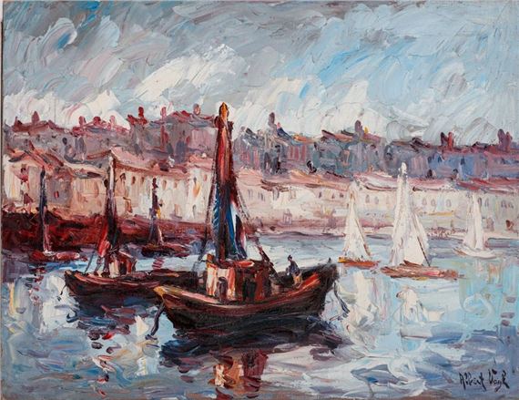 The Mistral Wind Over the Harbor - Albert Vagh Weinmann