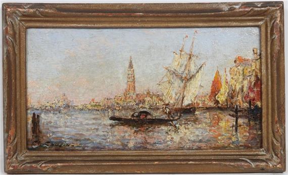 Gondola in Venice - Charles-Louis-Auguste‏ Cousin