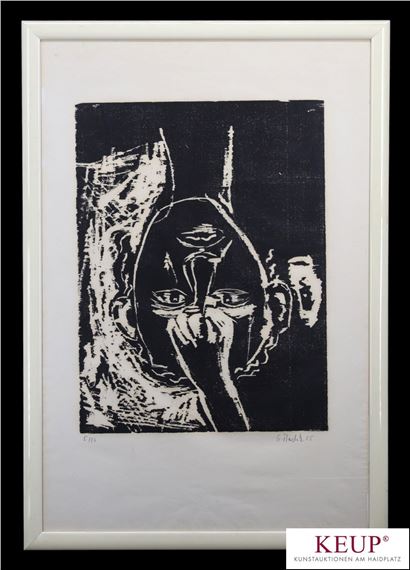 Kopfüber mit Hand vor Stirn (1985) - Georg Baselitz