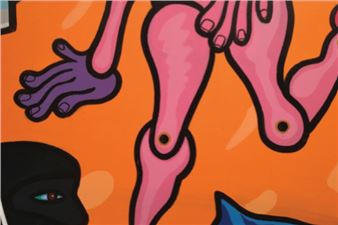 Installation view of José Bedia exhibition at Fredric Snitzer Gallery.