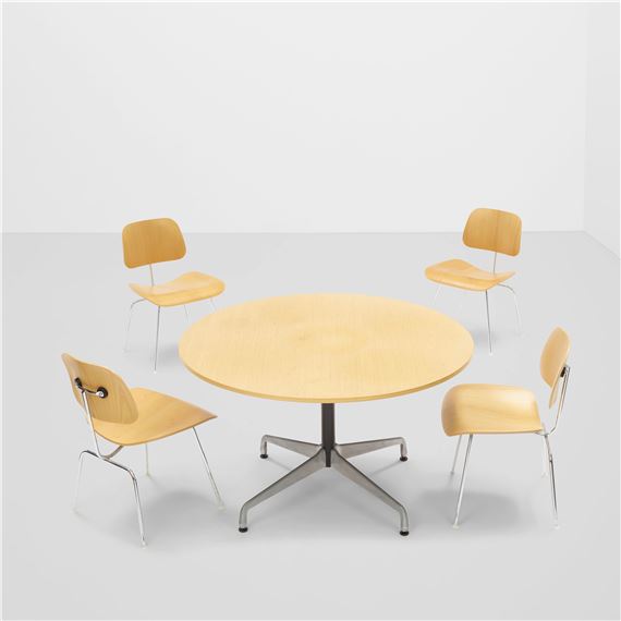 Set of Four 'DCM' Chairs and Round Dining Table - Charles & Ray Eames
