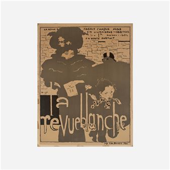 A vintage poster featuring a stylized woman and child in a monochromatic palette with bold typography.