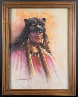 油絵 Wayne Cooper ネイティブアメリカン 西部画 額装 アンティーク Wayne Cooper | 106 Artworks at Auction | MutualArt