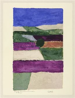 Bernard Cathelin 原画 直筆サインあり Bernard Cathelin 原画直筆