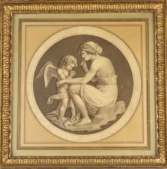 アンティーク銅版画　francesco bartolozzi 天使 Francesco Bartolozzi | A Victorian Engraving of An Angel | MutualArt