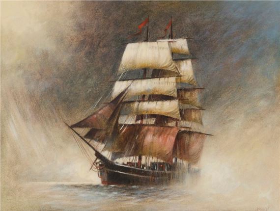 John Kelly エッチング画 Old Fisherman Kona John M. Kelly | Douglas