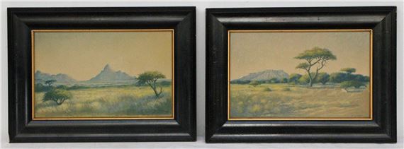 LANDSCAPES WITH DISTANT MOUNTAINS AND TREES - Johannes Blatt