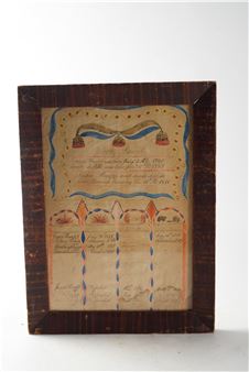 NEW ENGLAND KNAPP FAMILY RECORD FRAKTUR Picture