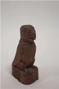 Folk Art Carved Wood Diminutive Eagle Sculpture Picture