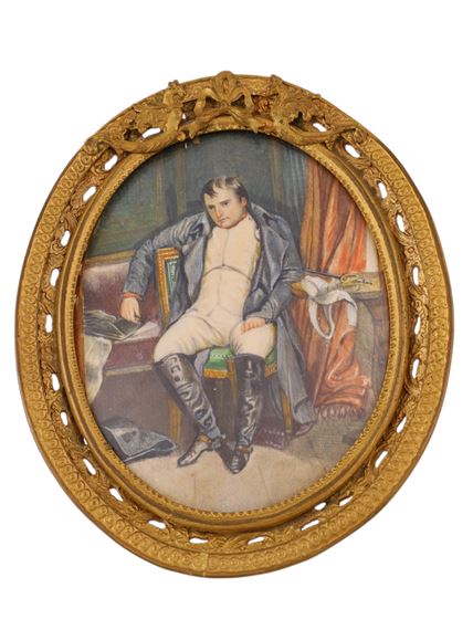 A HAND-PAINTED MINIATURE OF NAPOLEON AFTER DELAROCHE, 19TH CENTURY - Paul Delaroche