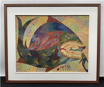 Untitled (Abstract Fish Composition) - F. Dillya