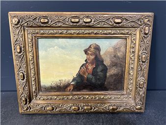 Le fumeur de pipe, Environs d'Uchon, perle du Morvan, Paire de portraits, Portrait d'homme, Chemin animé en forêt Picture
