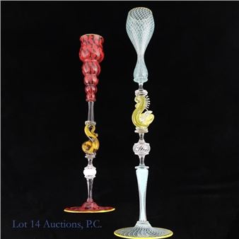 Two Chuck Savoie Venetian Art Glass Picture