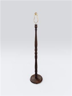 Stained and turned oak floor lamp on a circular base Picture