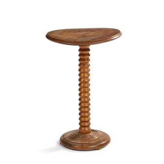 Turned and stained wood sellette resting on a circular base Picture
