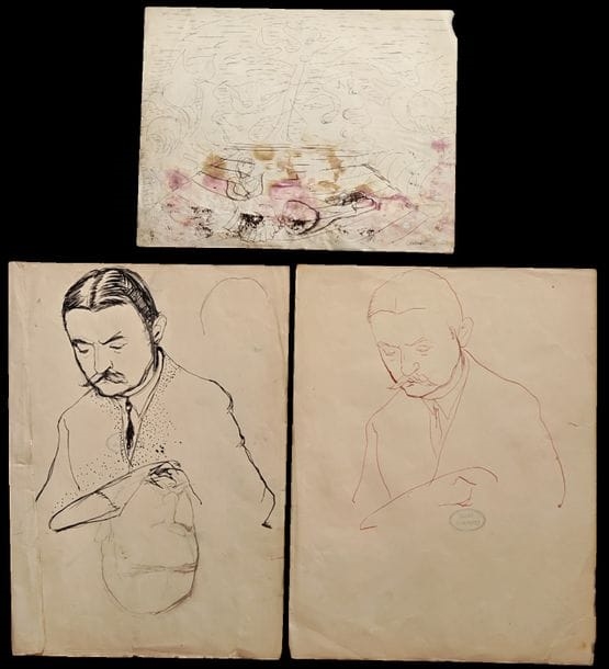 Artwork by Lucien Coutaud, Set of 3 works, Made of Mixed media on paper