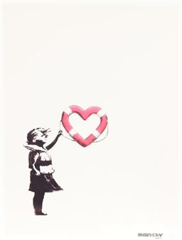 Girl with Heart Shaped float Picture