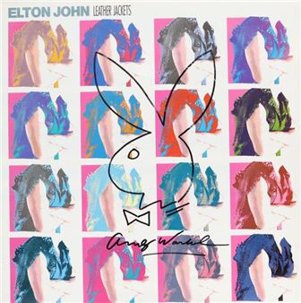 Vinyle de Elton John portant un dessin et une signature au marqueur en bas au centre. Picture